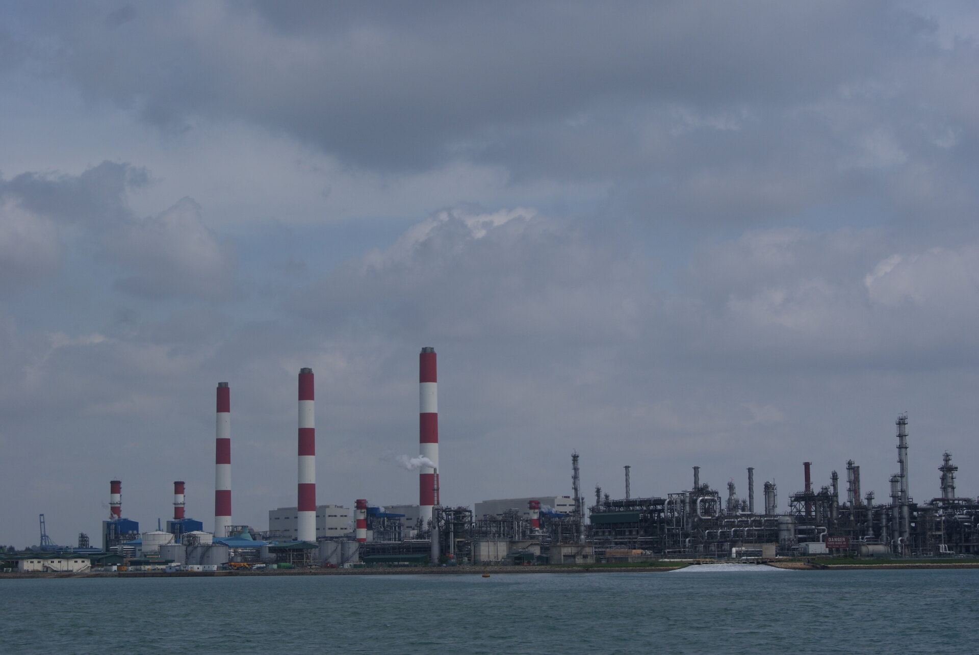 Petrochemical and power facilities on Jurong Island in Singapore