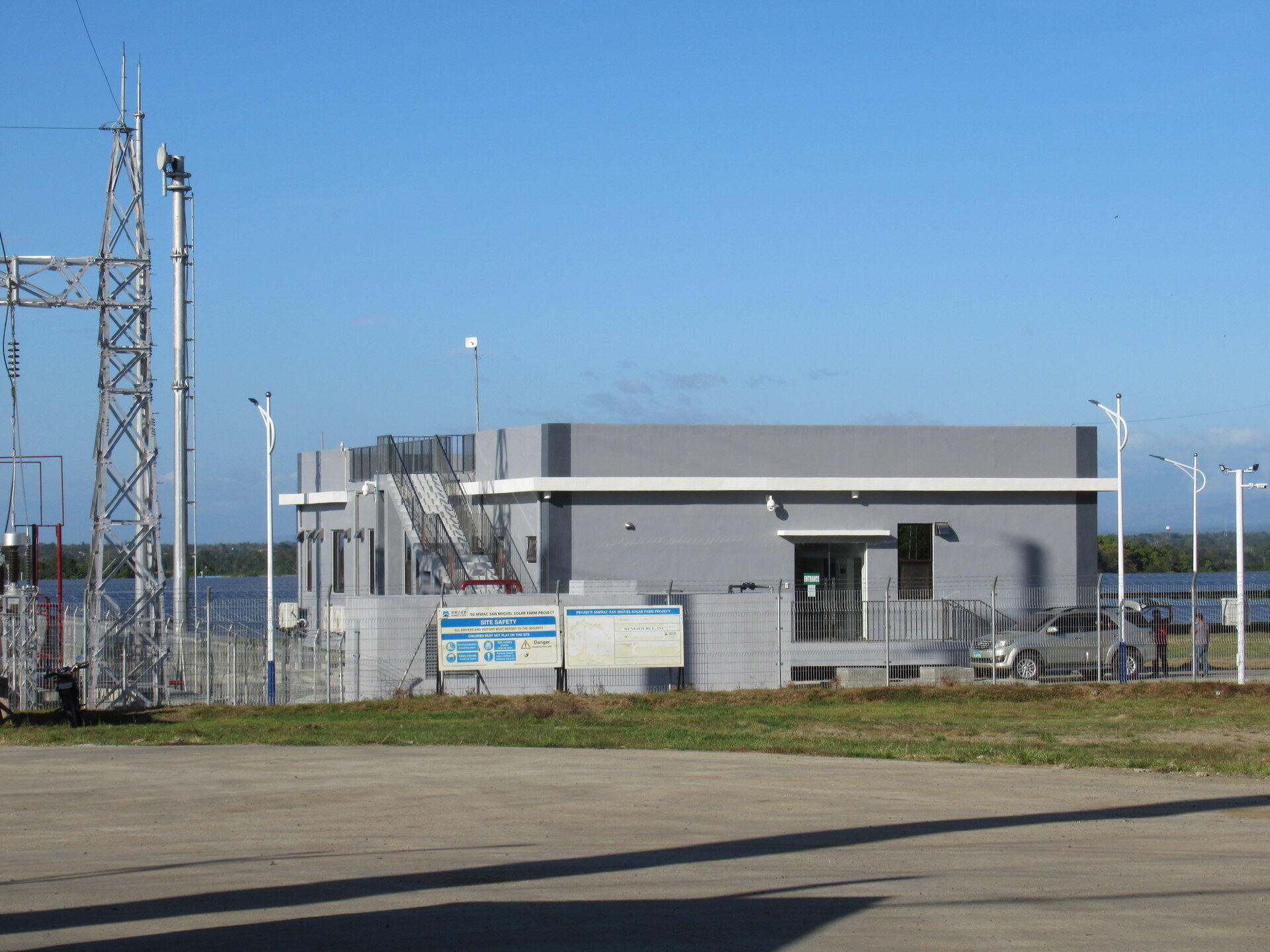 Electrical equipment at the San Miguel solar farm in Bulacan, Philippines